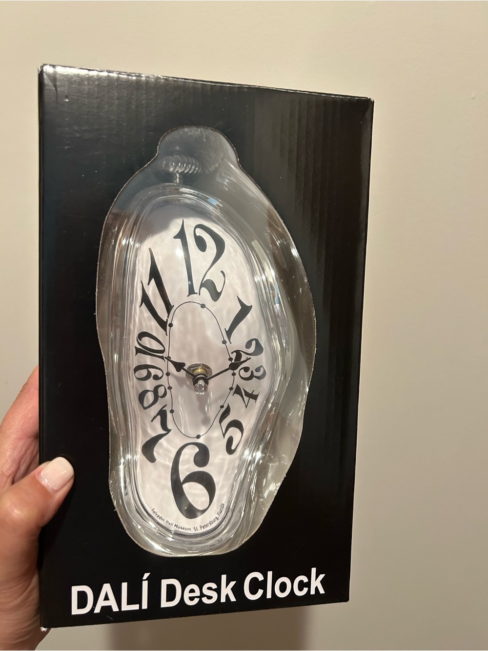 Dalí Desk Clock in Clear and White – Surreal Melted Design